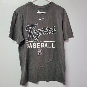 Nike Detroit Tigers Tee Shirt Gray Michigan Baseball MLB Comerica Womens Large